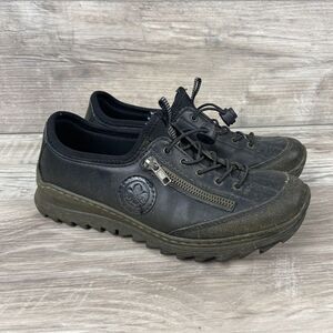 Rieker M6269 Slip-On Sneaker Used‎ Black Lace Outdoor Memosoft EU Size 37